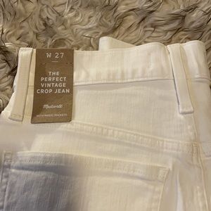 NWT Madewell Perfect Vintage Crop Jeans in Tile White